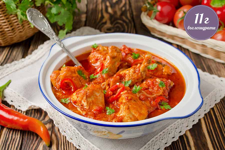 Яхния от пилешки воденички